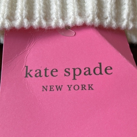 Kate Spade: French Cream Faux Pearl Beanie Hat- winter-one size - Picture 3 of 16